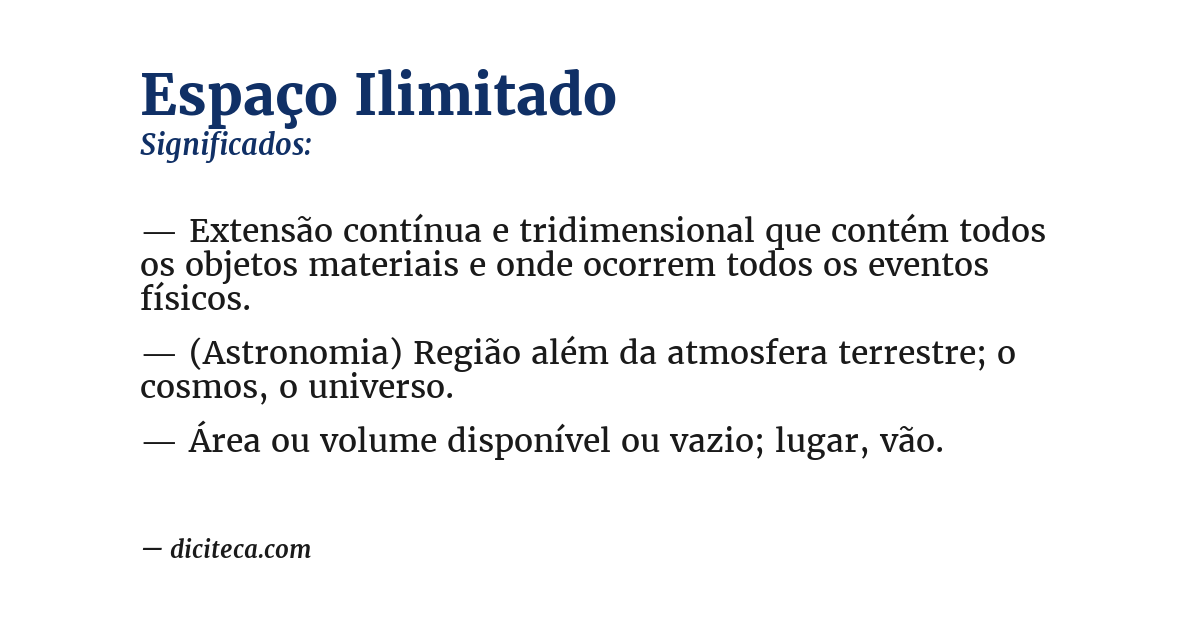 Significado de espaço ilimitado