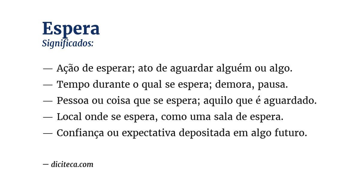 Significado de espera