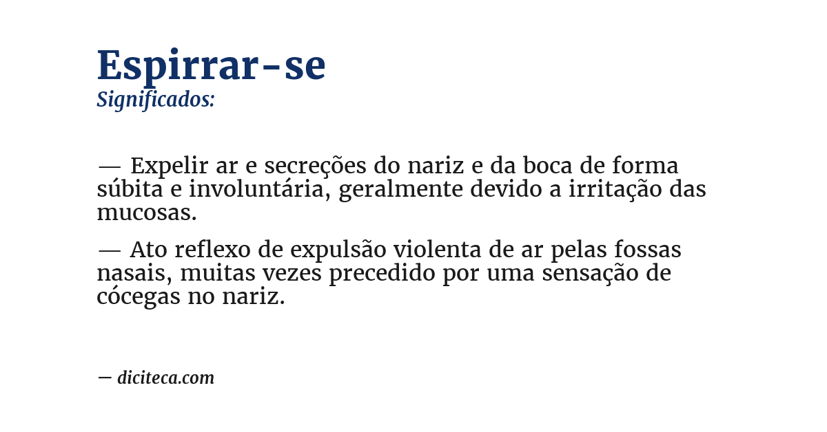 Significado de espirrar-se