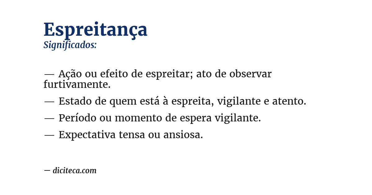 Significado de espreitança
