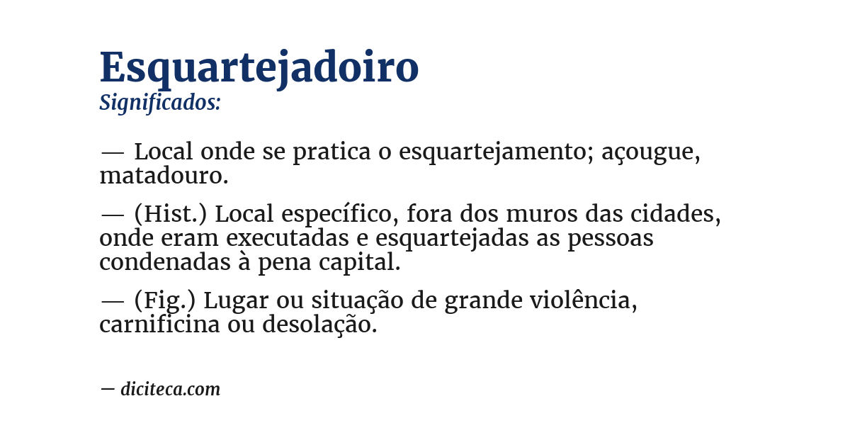Significado de esquartejadoiro