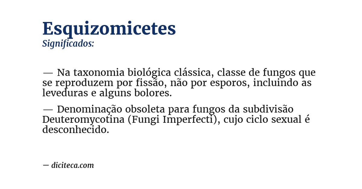 Significado de esquizomicetes