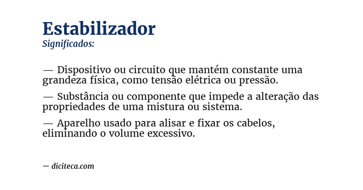Significado de estabilizador