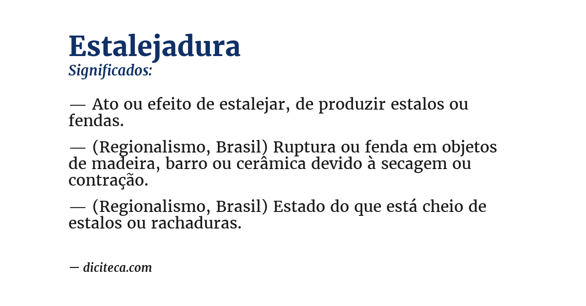 Significado de estalejadura
