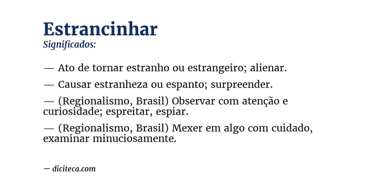 Significado de estrancinhar
