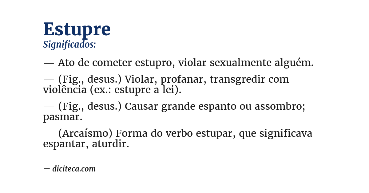 Significado de estupre