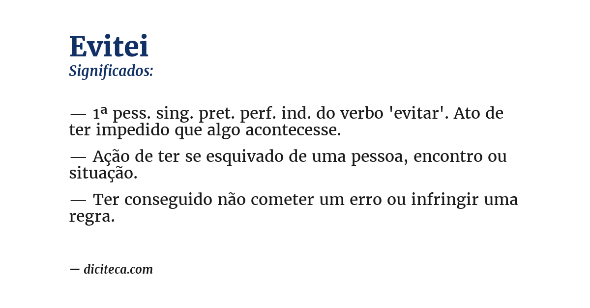 Significado de evitei