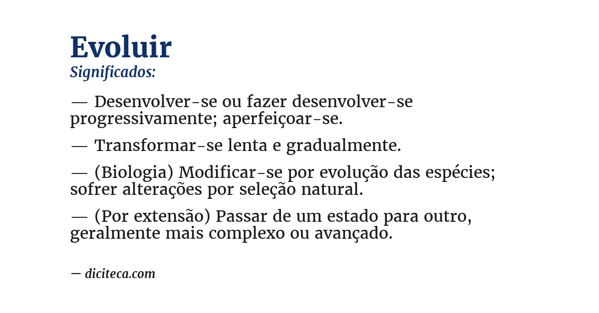 Significado de evoluir