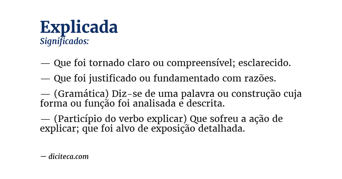 Significado de explicada