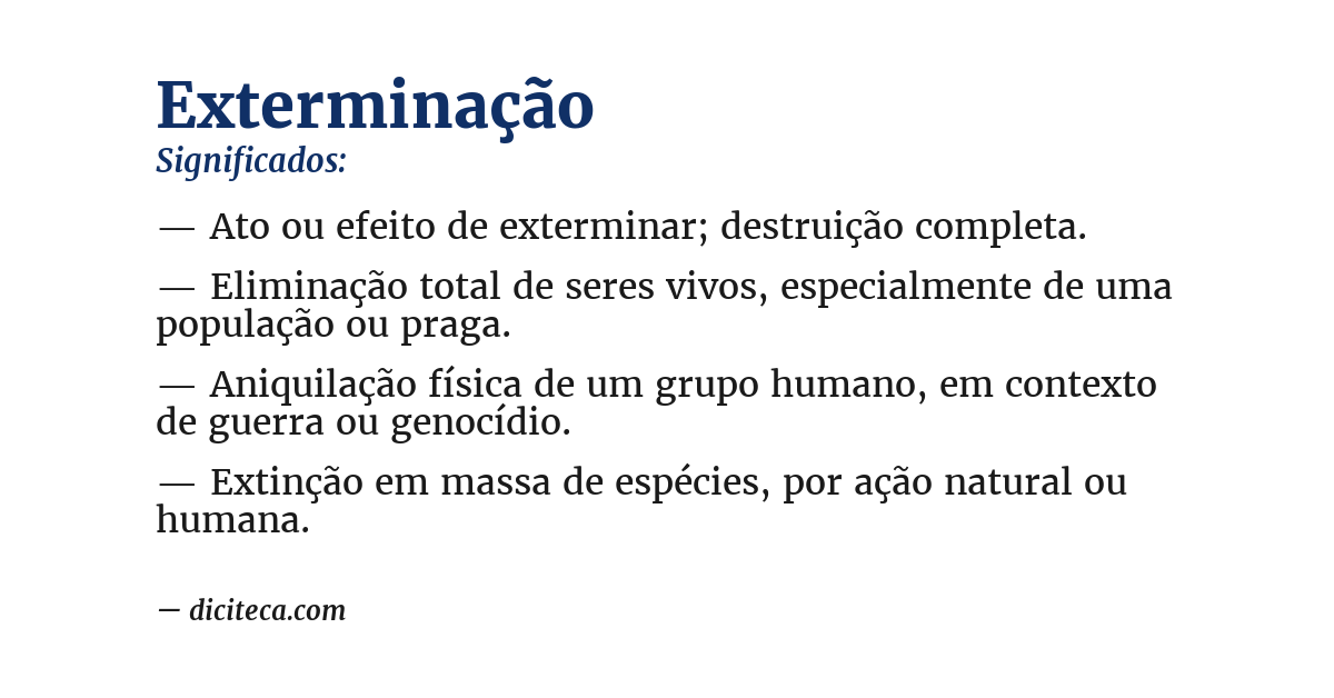 Significado de exterminação