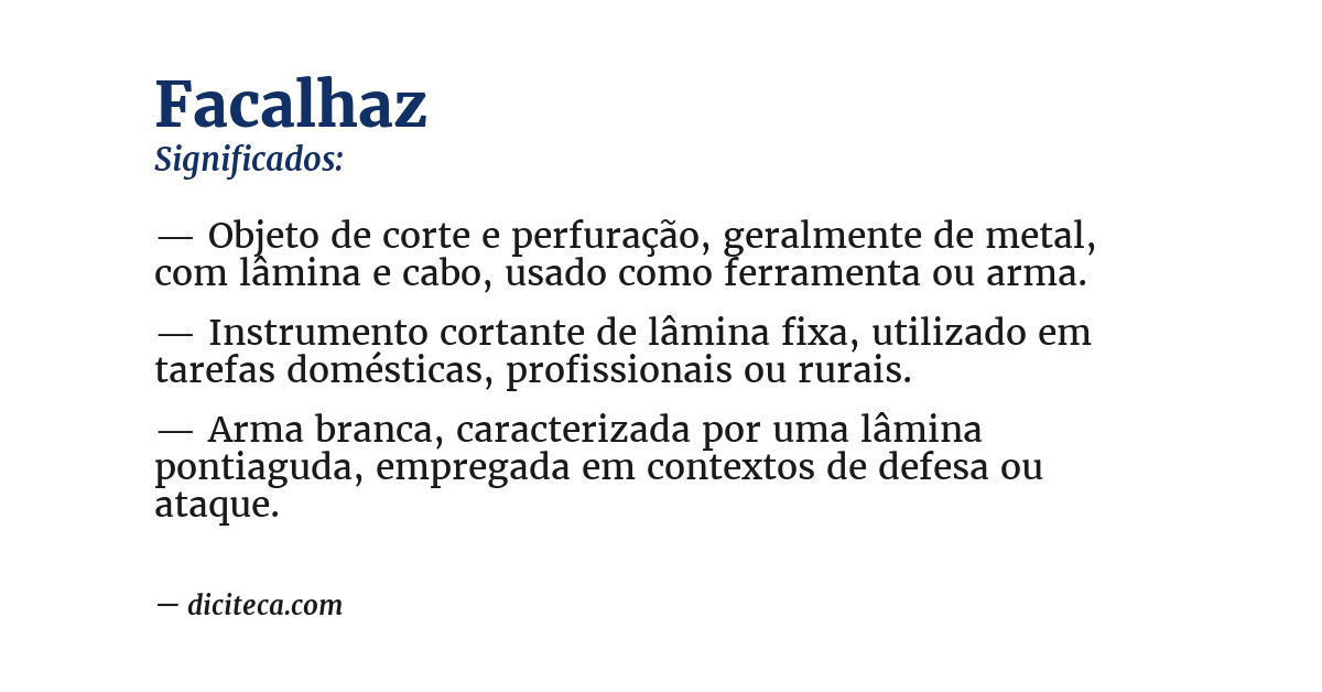 Significado de facalhaz