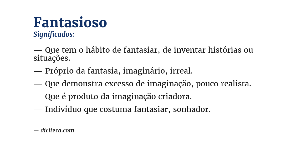Significado de fantasioso