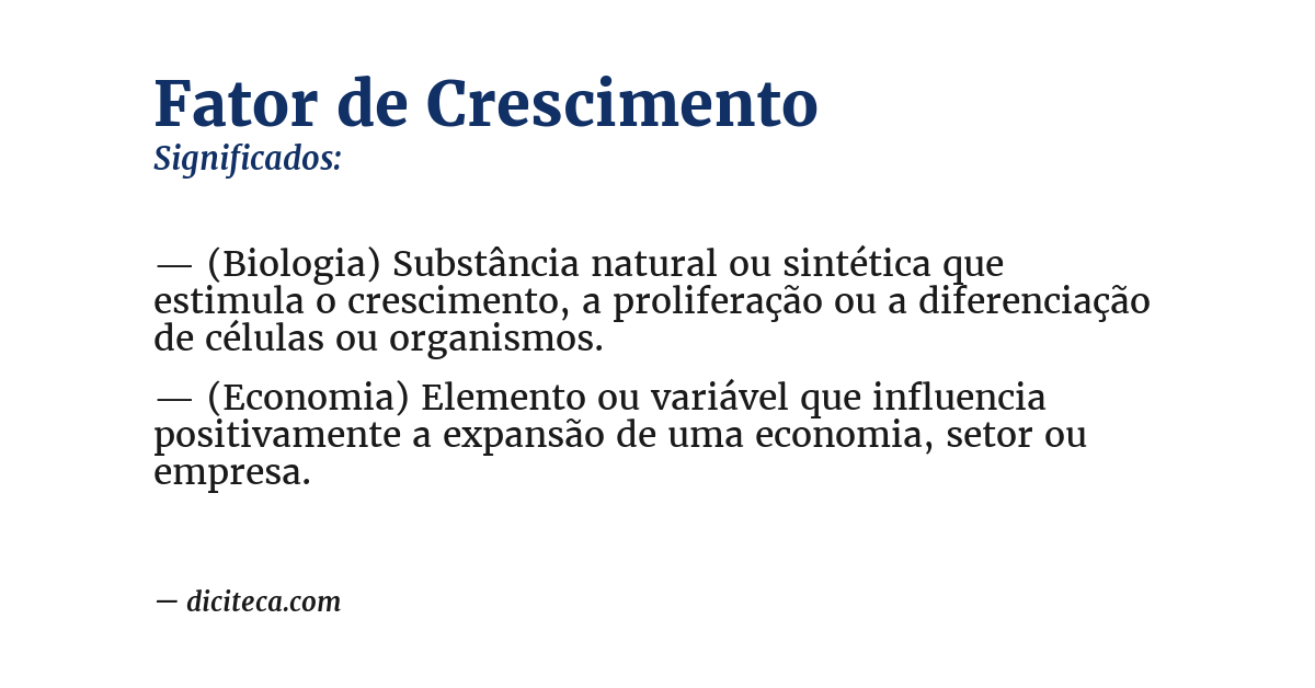 Significado de fator de crescimento