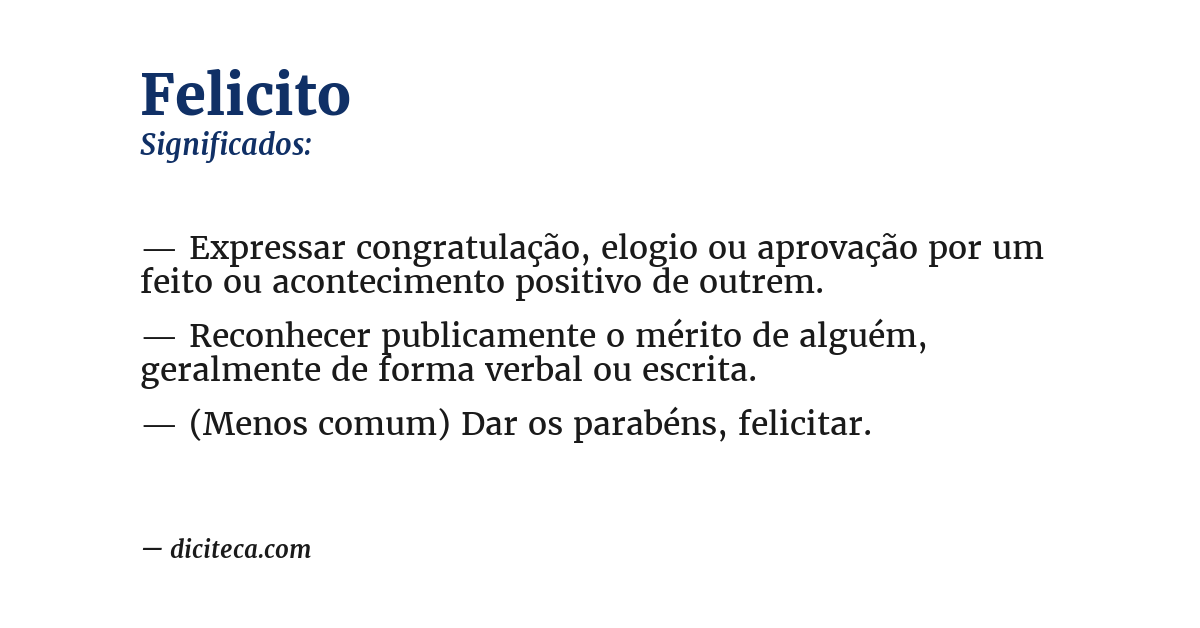 Significado de felicito