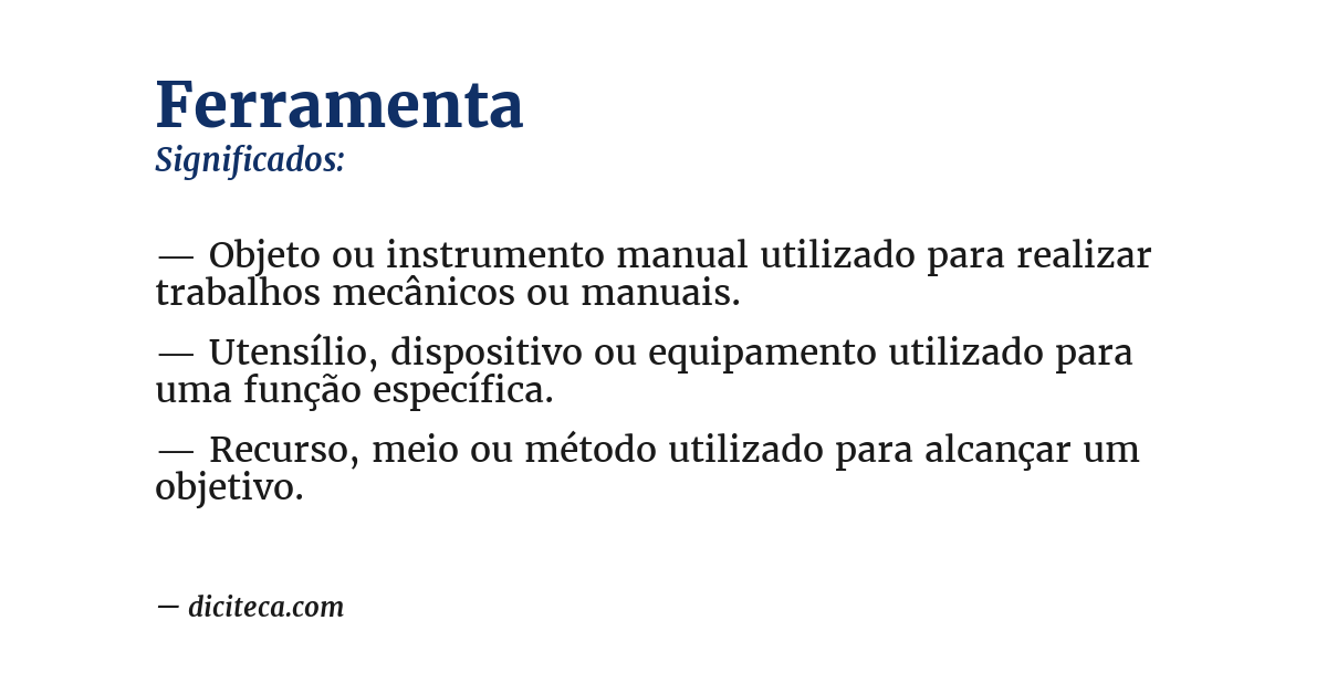 Significado de ferramenta