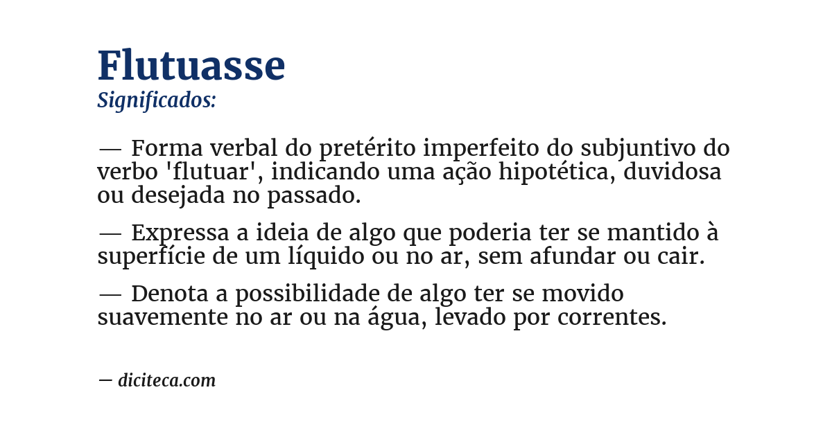 Significado de flutuasse