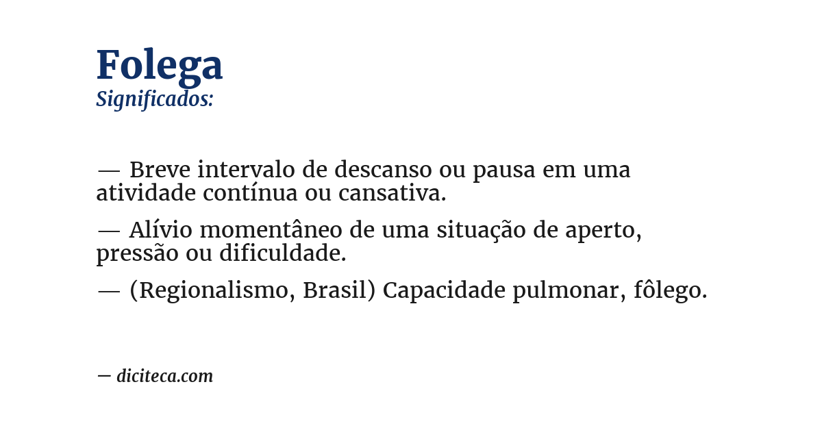 Significado de folega