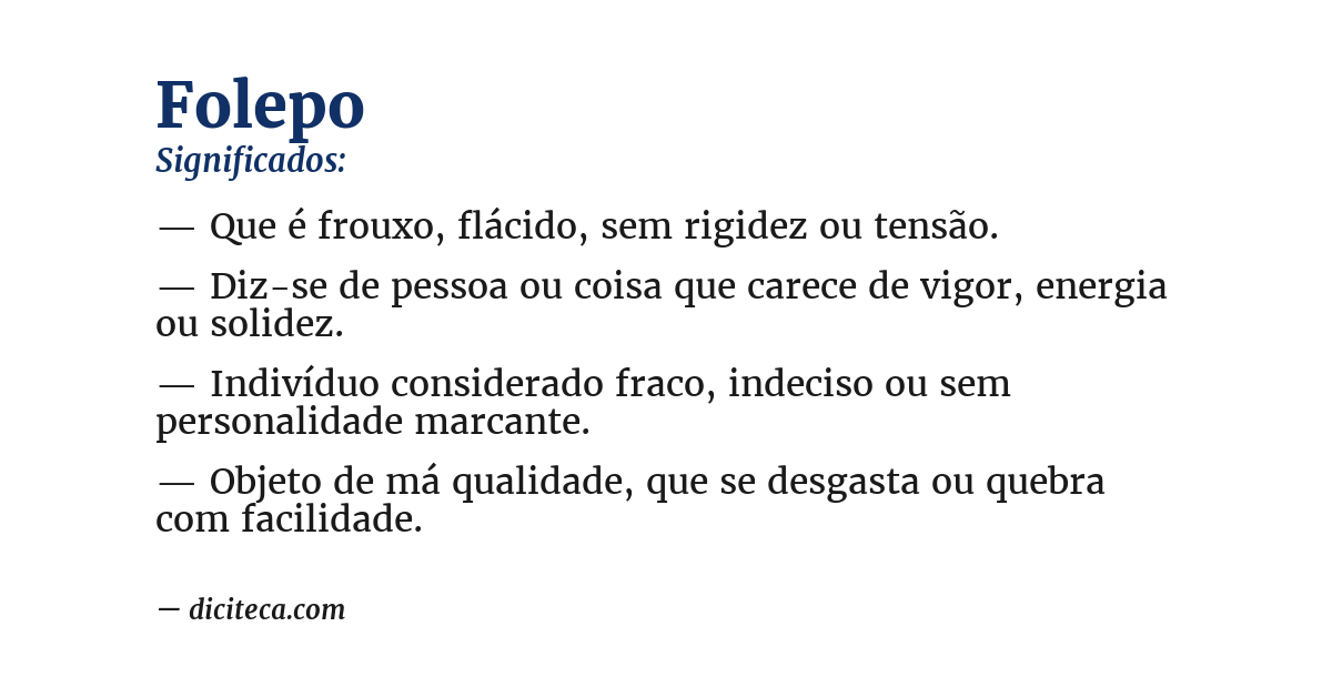 Significado de folepo