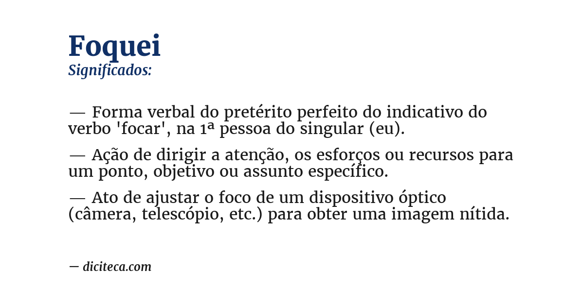 Significado de foquei