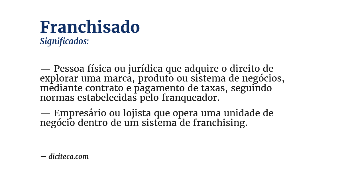 Significado de franchisado