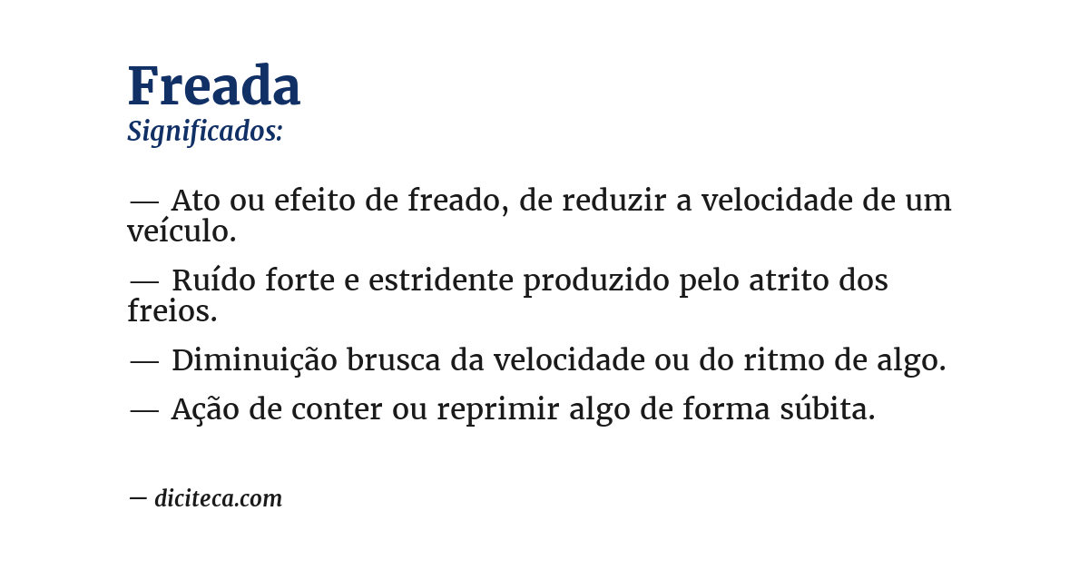 Significado de freada