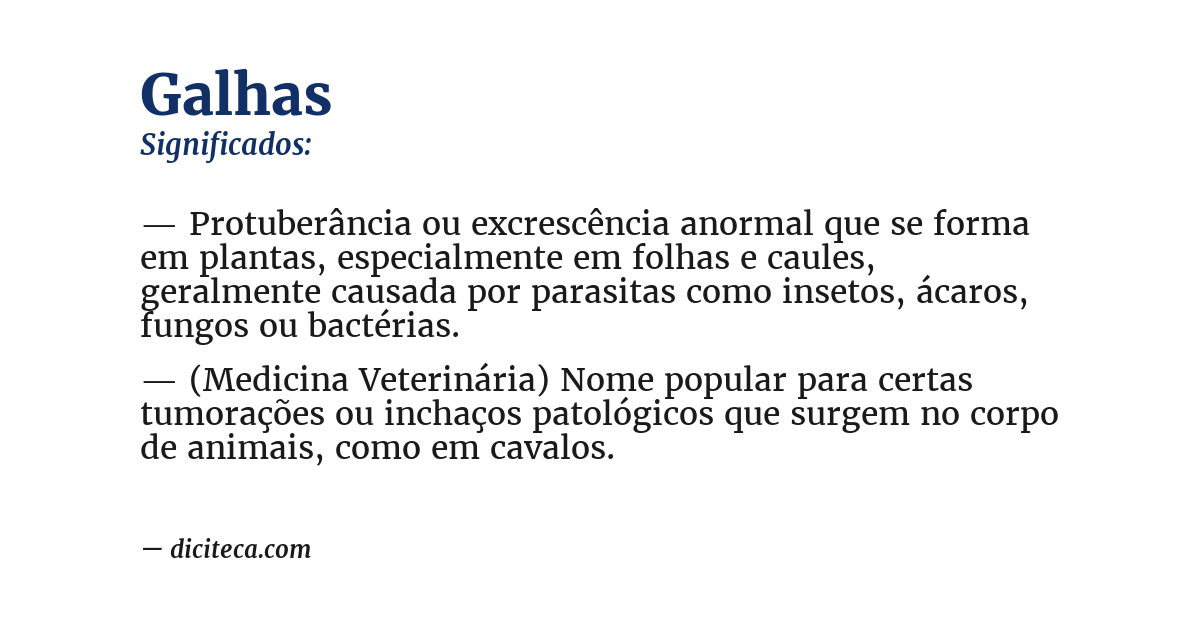 Significado de galhas