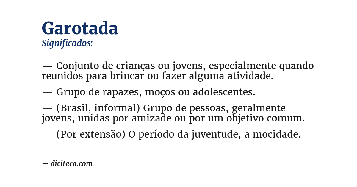 Significado de garotada