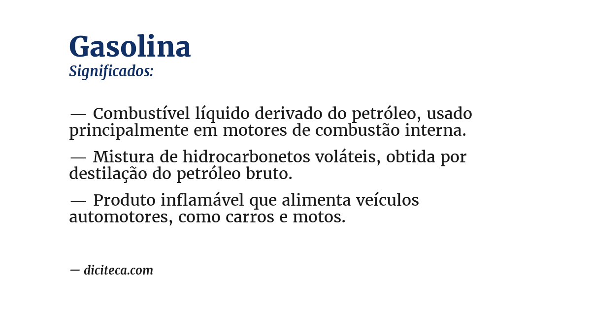 Significado de gasolina