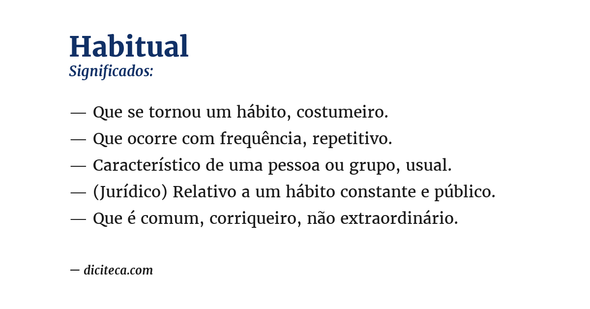 Significado de habitual