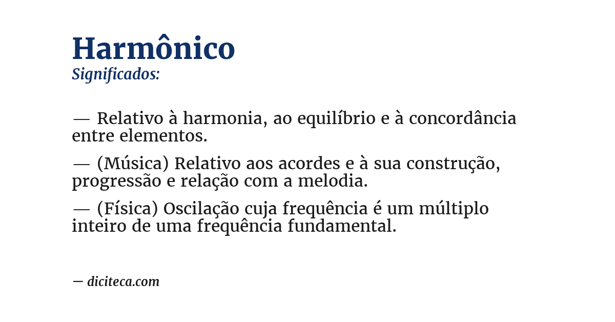 Significado de harmônico
