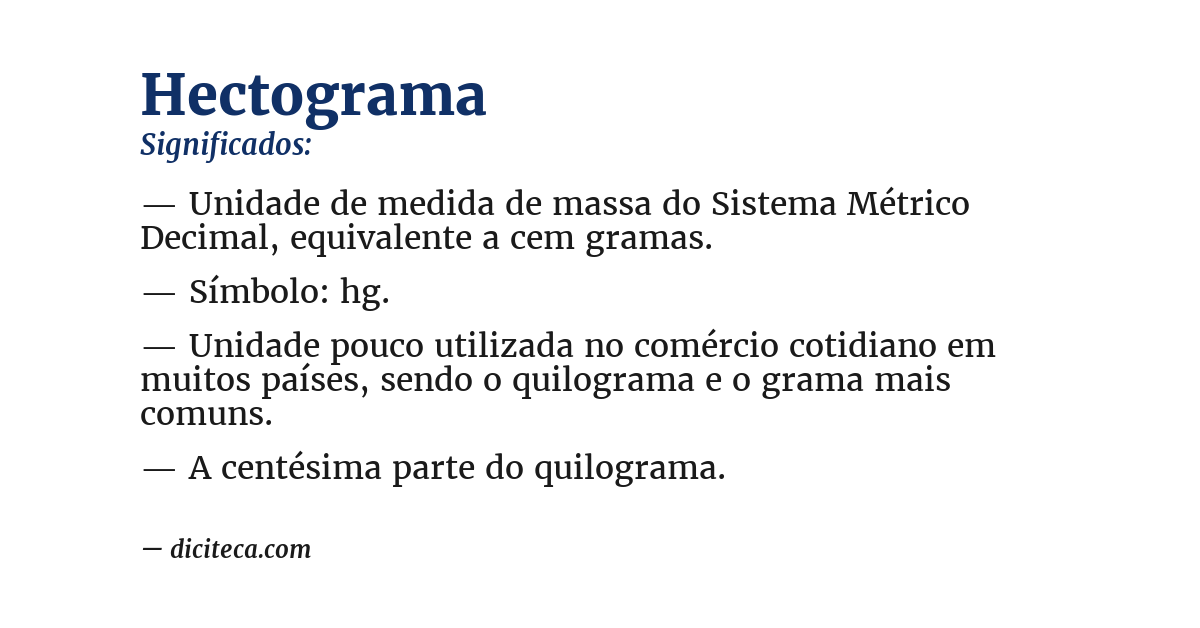 Significado de hectograma
