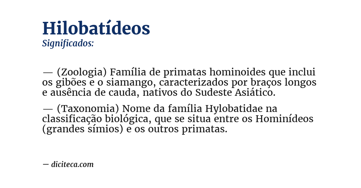 Significado de hilobatídeos