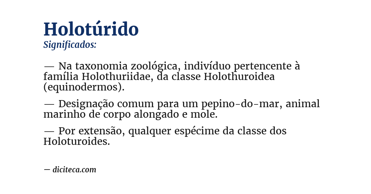 Significado de holotúrido