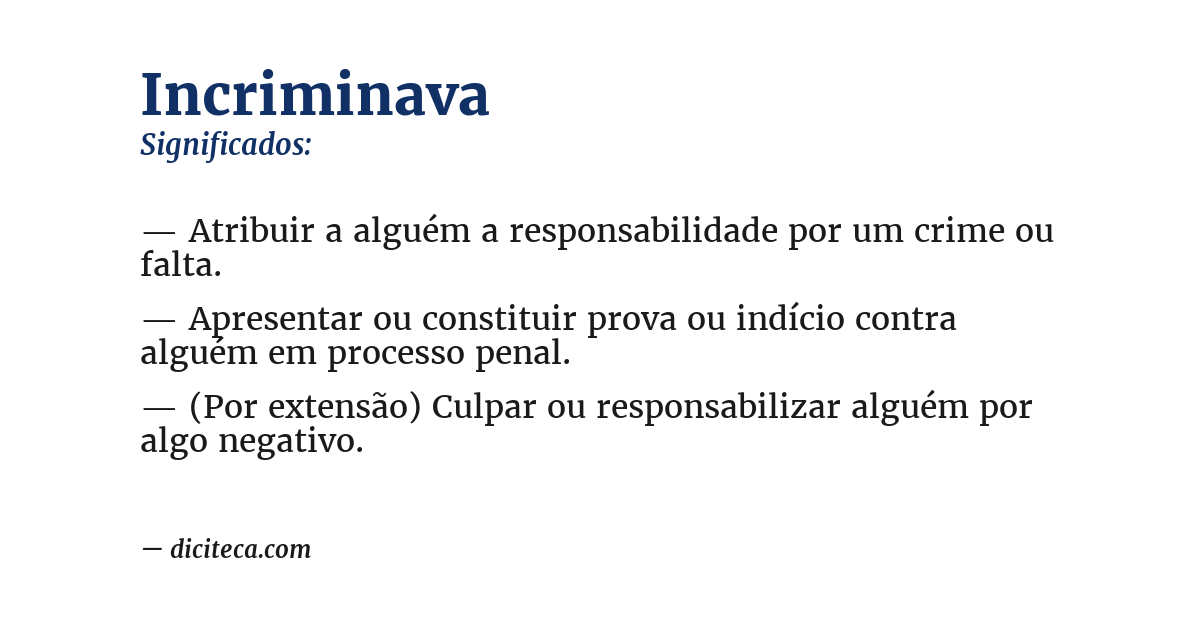 Significado de incriminava