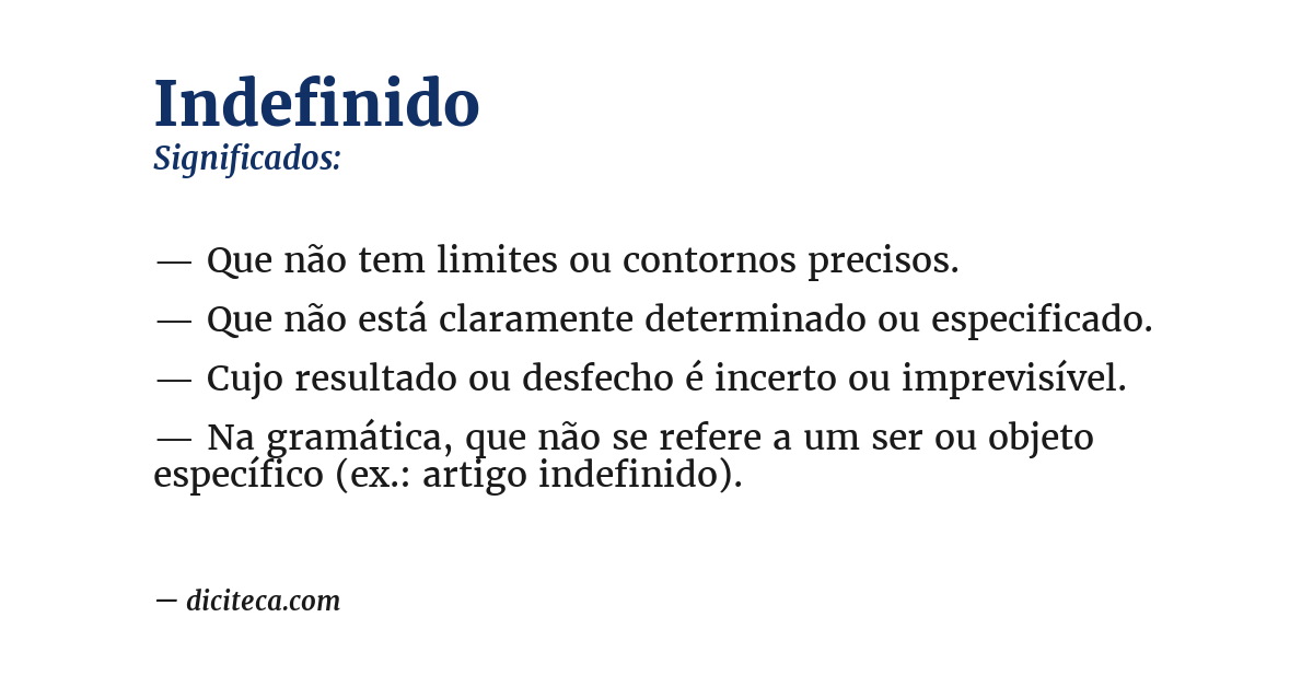 Significado de indefinido