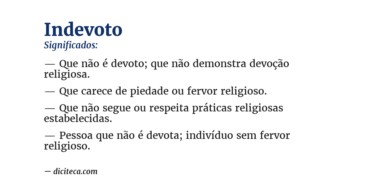 Significado de indevoto