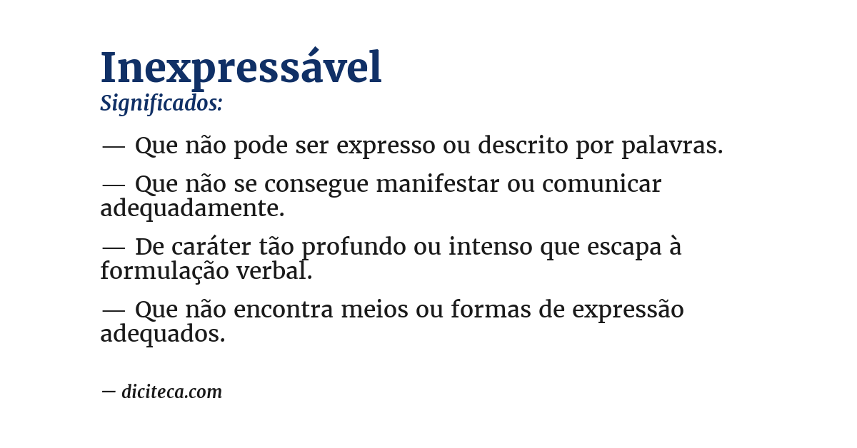 Significado de inexpressável