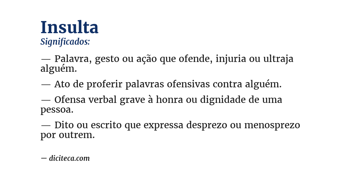 Significado de insulta