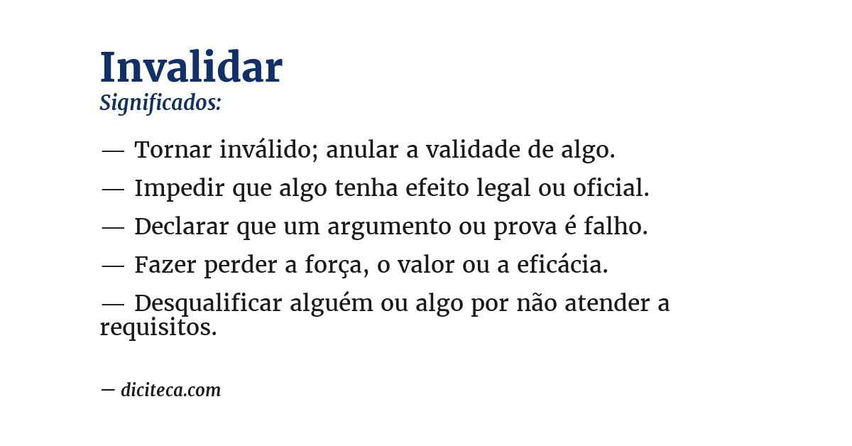 Significado de invalidar