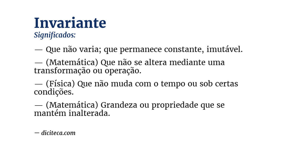 Significado de invariante