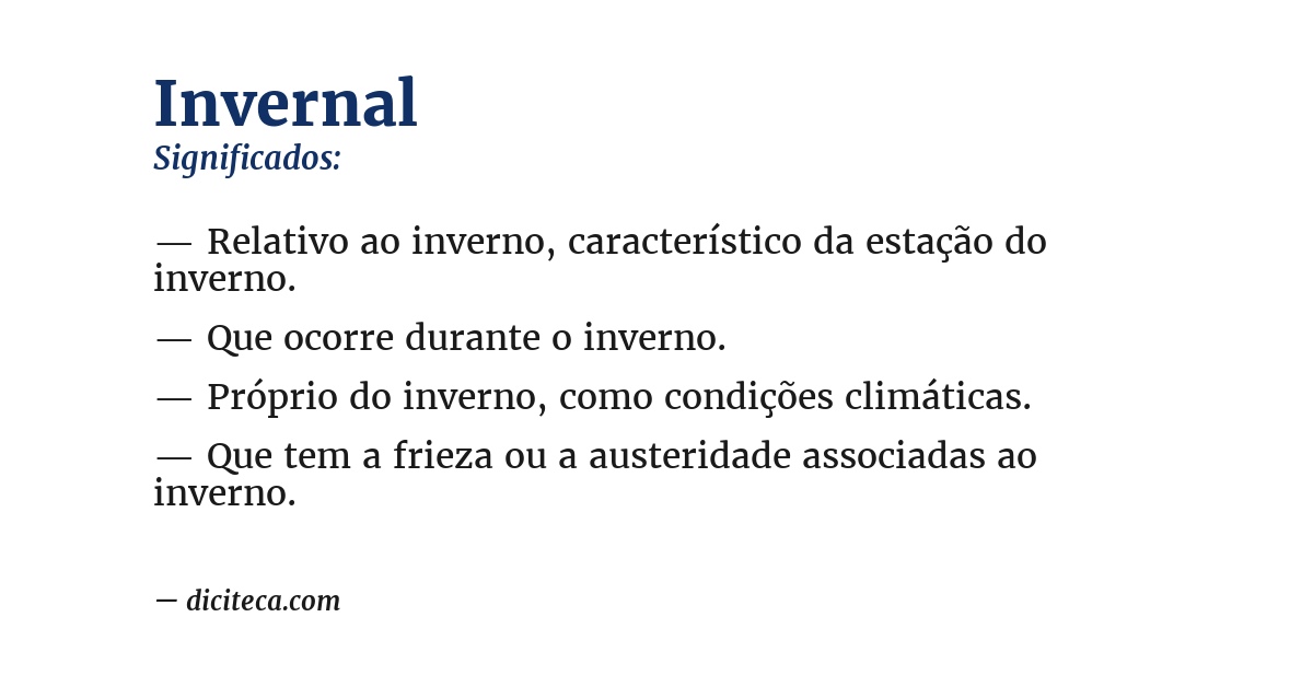 Significado de invernal