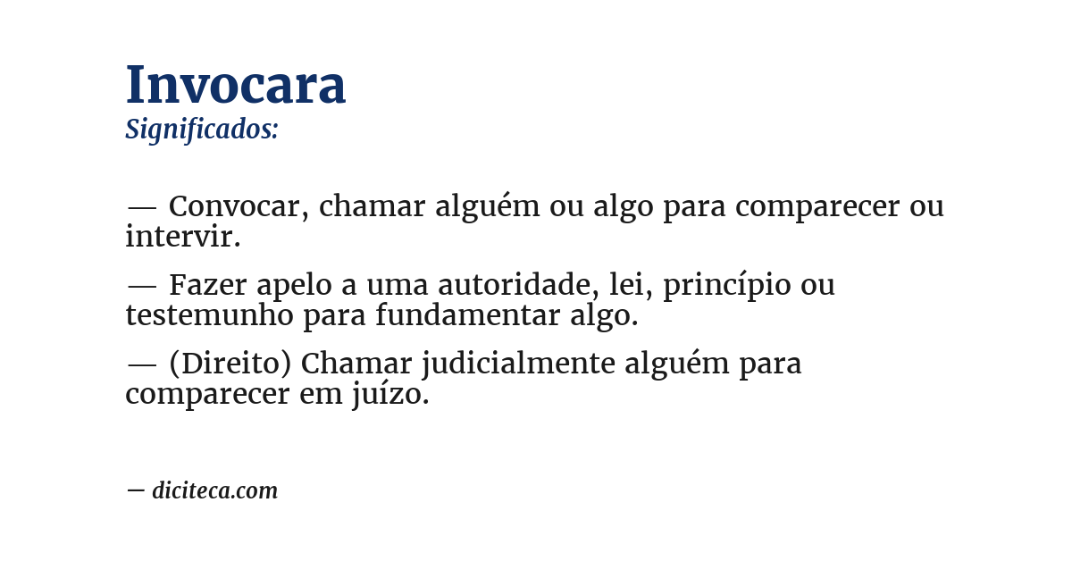 Significado de invocara