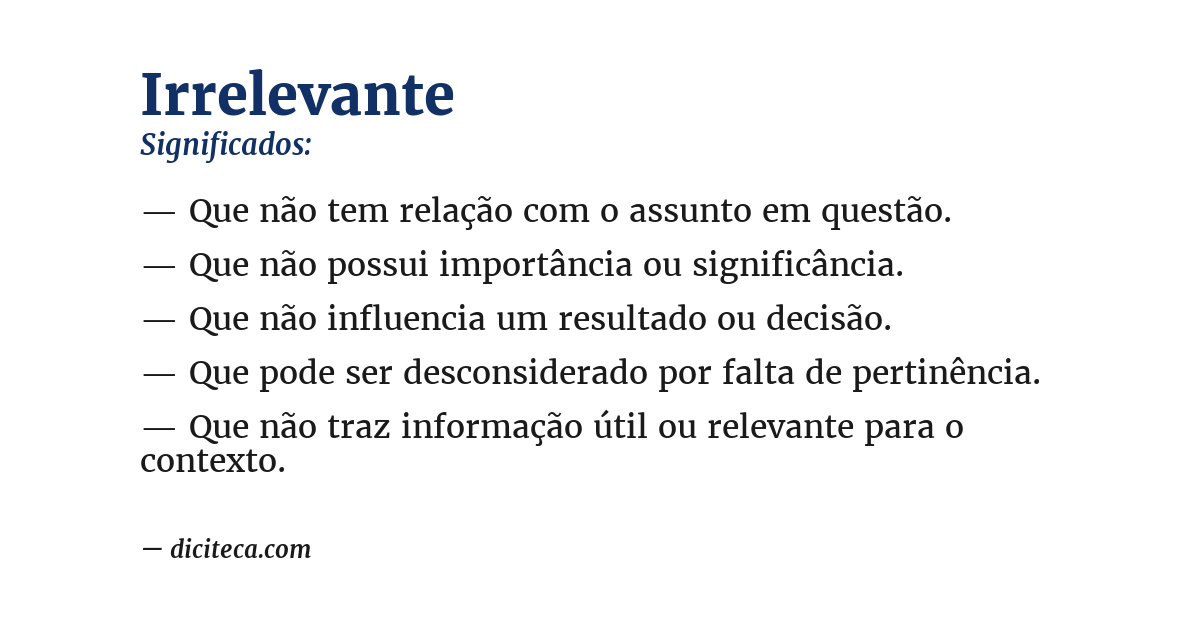 Significado de irrelevante