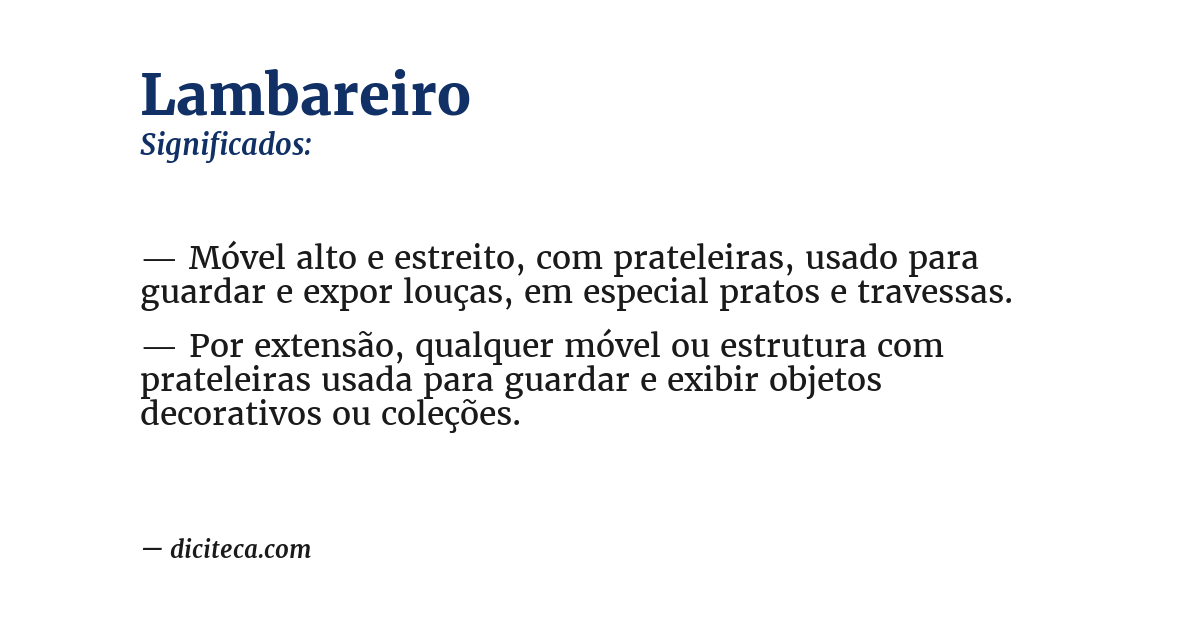 Significado de lambareiro