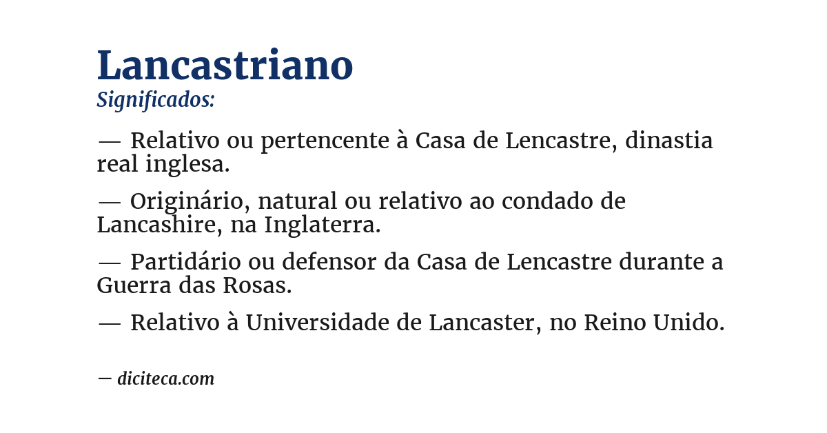 Significado de lancastriano