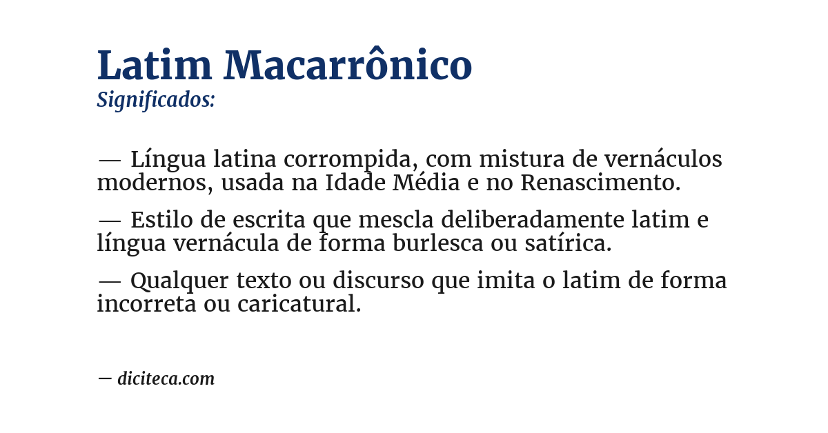 Significado de latim macarrônico