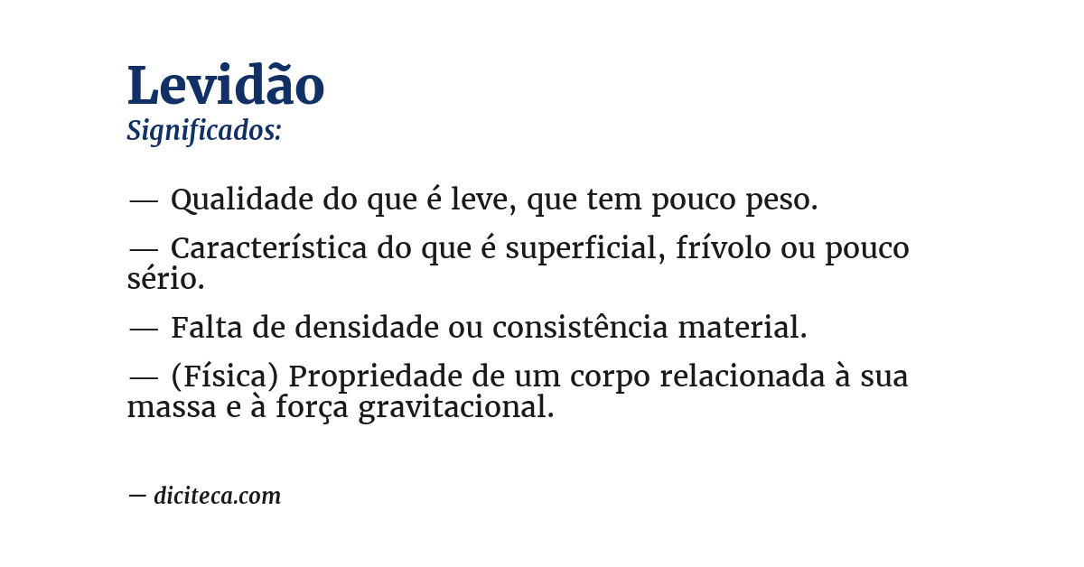 Significado de levidão