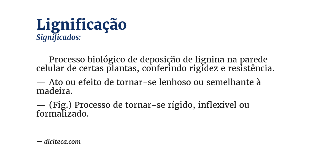 Significado de lignificação