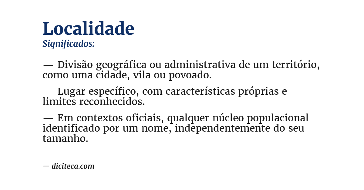 Significado de localidade