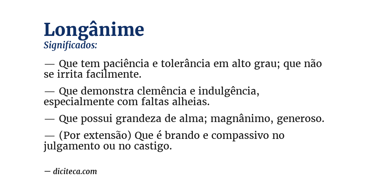 Significado de longânime